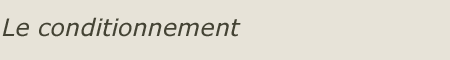 Le conditionnement